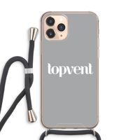 Topvent Grijs Wit: iPhone 11 Pro Max Transparant Hoesje met koord
