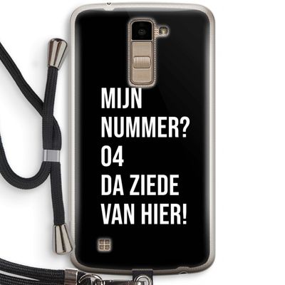 Da ziede van hier - Zwart: LG K10 (2016) Transparant Hoesje met koord