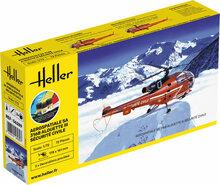 Heller 56289 STARTER KIT Alouette III Sécurité Civile Bouwpakket Schaal 1:72