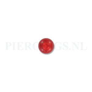 Balletje 1.6 mm acryl transparant rood 6 mm