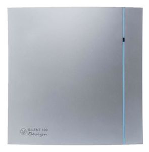 Badkamerventilator Soler Palau Silent100CHZ Design zilver Hygrostaat timer Timer 100m³