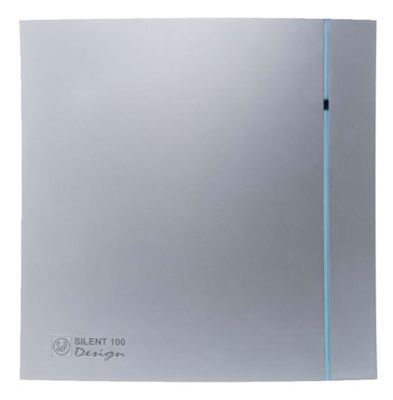 Badkamerventilator Soler Palau Silent100CHZ Design zilver Hygrostaat timer Timer 100m³