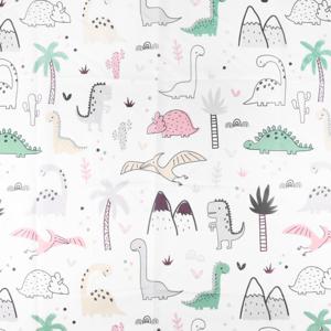 Differnz Dino douchegordijn 100% polyester - verzwaarde onderzoom - 180 x 200 cm - multi