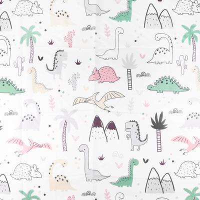 Differnz Dino douchegordijn 100% polyester - verzwaarde onderzoom - 180 x 200 cm - multi