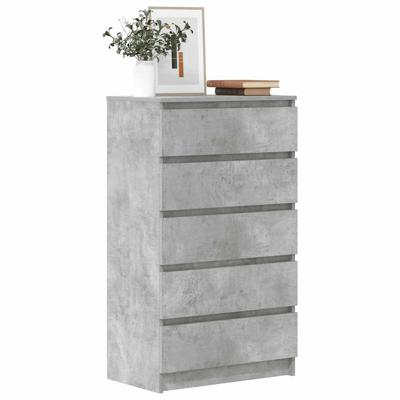 Ladekast 60x36x103 cm bewerkt hout betongrijs