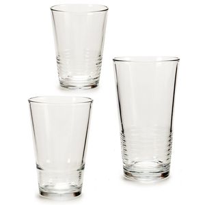 Voordeelset van 18x stuks drinkglazen/waterglazen in 3 formaten transparant