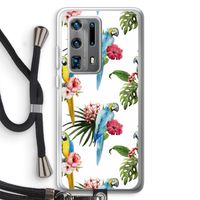 Kleurrijke papegaaien: Huawei P40 Pro Plus Transparant Hoesje met koord