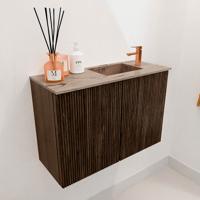 Toiletmeubel Mondiaz Joya Dlux | 60 cm | Meubelkleur Walnut | Faye wastafel Arena Wasbak Rechts | 1 kraangat