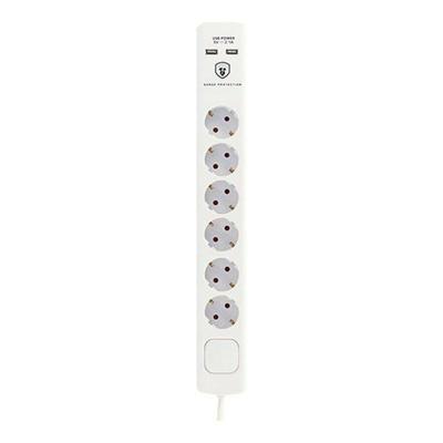 Stopcontactenstrip 6 Tomas met Interruptor TM Electron 230 V