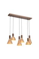 Hanglamp Cannes LED Latte Metal and Amber Glass