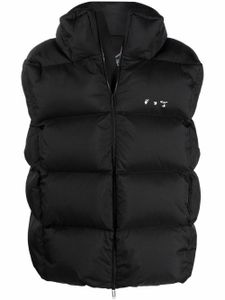 Off-White gilet matelassé à logo imprimé - Noir