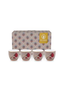Pip Studio Set/4 Eierdopjes Blooming Tales Fantasy Khaki Pip Studio Set/4 Eierdopjes Blooming Tales Fantasy Khaki