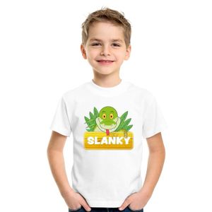 T-shirt wit voor kinderen met Slanky de slang