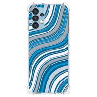 Samsung Galaxy A13 (4G) Doorzichtige Silicone Hoesje Waves Blue - thumbnail