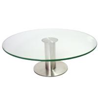 Serveerschaal transparant - glas en staal - 30 x 10 cm