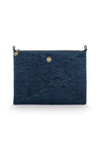 Pip Studio Pip Studio Cosmetic Flat Pouch Large Velvet Quiltey Days Blue 30x22x1cm