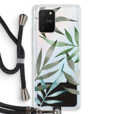 Tropical watercolor leaves: Samsung Galaxy S10 Lite Transparant Hoesje met koord