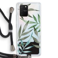 Tropical watercolor leaves: Samsung Galaxy S10 Lite Transparant Hoesje met koord
