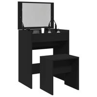 Kaptafel met krukje 60x40x113,5 cm zwart - thumbnail