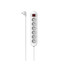 Hama Stekkerdoos, 6-voudig, schakelaar, opt. schakelaarpositie, 1,4 m Kabel Wit