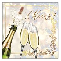 Ambiente Servetten Huwelijk - 20x stuks - 3 laags - 33 x 33 cm - champagne - bruiloft