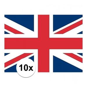 Vlag van Engeland/uk stickers - 10x stuks - 7.5 x 10 cm - Binnen/buiten