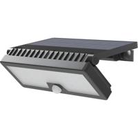 LED Solar Tuinverlichting met Sensor - Wandlamp op Zonne-energie met Bewegingssensor - Brinton Solara - 10W 1000lm - Aanpasbare Lichtkleur 3000K-4000K-6500K - IP54 - Zwart