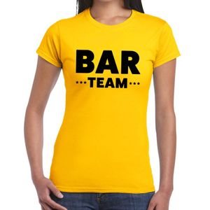 Bar team / personeel tekst t-shirt geel dames