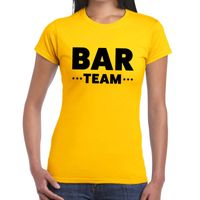 Bar team / personeel tekst t-shirt geel dames - thumbnail