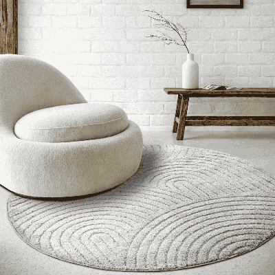 Vloerkleed Panglao Rond Lichtgrijs ⌀ 200 Cm Elle Decoration - Dekbed-Discounter.nl
