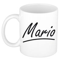 Mario voornaam kado beker / mok sierlijke letters - gepersonaliseerde mok met naam - Naam mokken - thumbnail