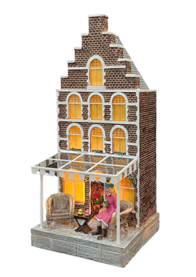 Kersthuis Met Dame Op Terras - Oosterik home