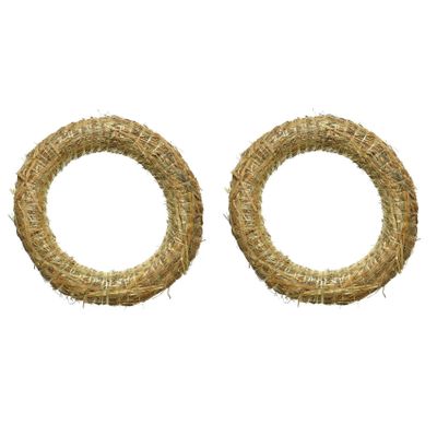 Set van 10x stuks decoratie kransen van stro 25 x 4 cm