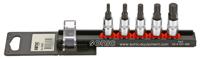 Bitdopset 1/4", veeltand 5-dlg. op rail 100501