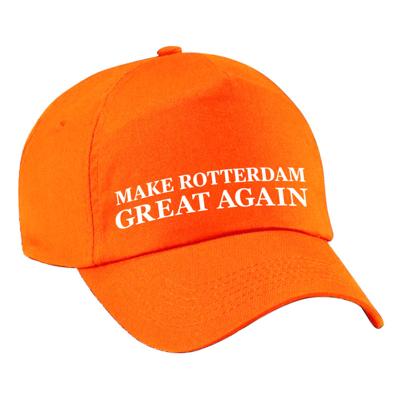 Verkleed feest pet - oranje - Make Rotterdam Great Again - volwassenen