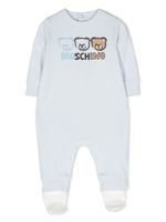 Moschino Kids teddy bear-print organic cotton body - Bleu - thumbnail