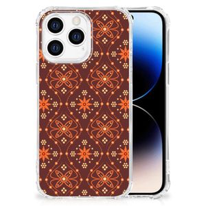 iPhone 14 Pro Doorzichtige Silicone Hoesje Batik Brown