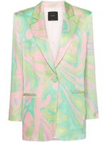 PINKO blazer en satin à imprimé abstrait - Vert