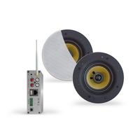 Wifi-Audio Versterker Aquasound Airplay + DLNA 50W Inclusief Speakerset Aquasound Samba 205 mm Wit Aquasound