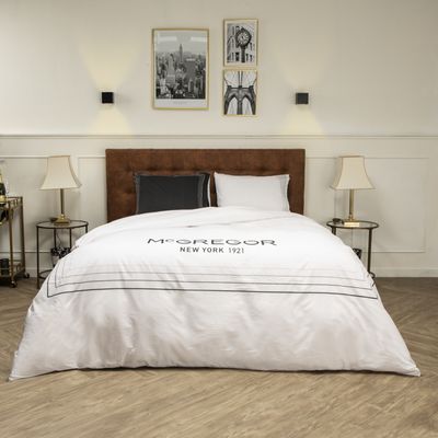 Dekbedovertrek McGregor - Lits-Jumeaux (240x220 cm) - Wit Katoen - Dessin: Strepen - McGregor - Dekbed-Discounter.nl