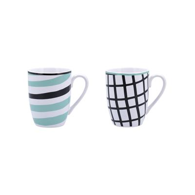 Kopp Bidasoa Zigzag Multicolour Keramisch 2 Onderdelen 330 ml