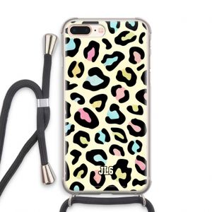 Leopard pattern: iPhone 8 Plus Transparant Hoesje met koord