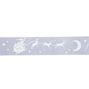 Kerst decoratie raamsjablonen - kerstman slee en maan - 12 x 60 cm -raamversiering