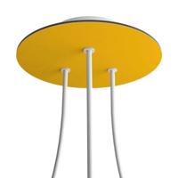 Ronde plafondkap geel minimalistisch 3 uitgangen 20cm