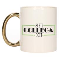 Cadeau mok voor collega - beste collega ooit - groen/goud - keramiek - 300 ml