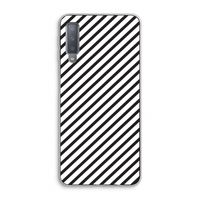 Strepen zwart-wit: Samsung Galaxy A7 (2018) Transparant Hoesje