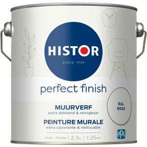 Histor Perfect Finish Muurverf Mat - Ral 9003 - 2,5 liter