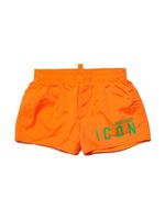 DSQUARED2 KIDS short de bain à logo Icon imprimé - Orange - thumbnail