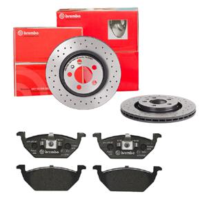 Remmenset, remschijf BREMBO, Remschijftype: Geperforeerd / Geventileerd, Inbouwplaats: Vooras, u.a. für Audi, Skoda, VW, Seat