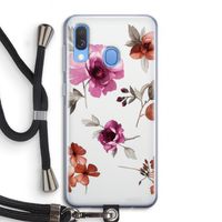 Geschilderde bloemen: Samsung Galaxy A40 Transparant Hoesje met koord Geschilderde bloemen: Samsung Galaxy A40 Transparant Hoesje met koord